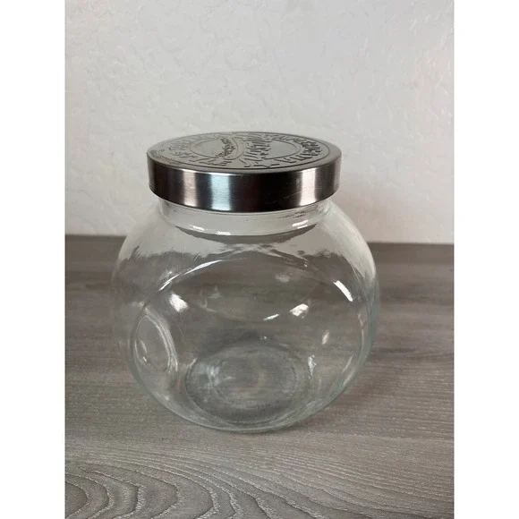 Mason Craft & More Vintage Style Tilted Glass Storage Jar 96 oz with Lid - Picture 5 of 5